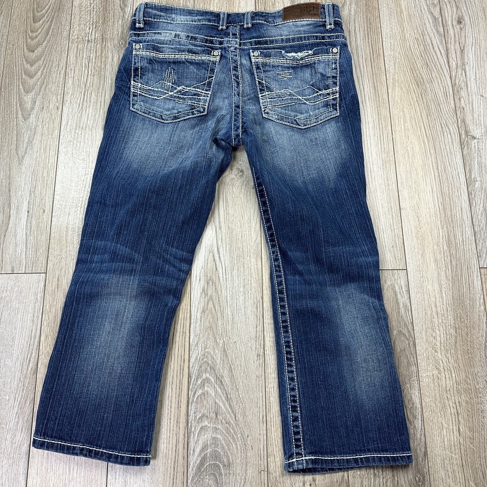 BKE Culture Capri Jeans Women 28 Distressed Bootcut Blue Denim - Picture 14 of 16